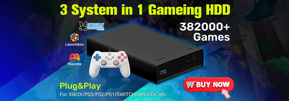 Retro Gaming SSD for Switch/PS5/Xbox/PS4/PS3/PS2/WIIU 80+Emulators Launchbox＆Retrobat＆Playnite 16191 Games Console for PC/Laptop