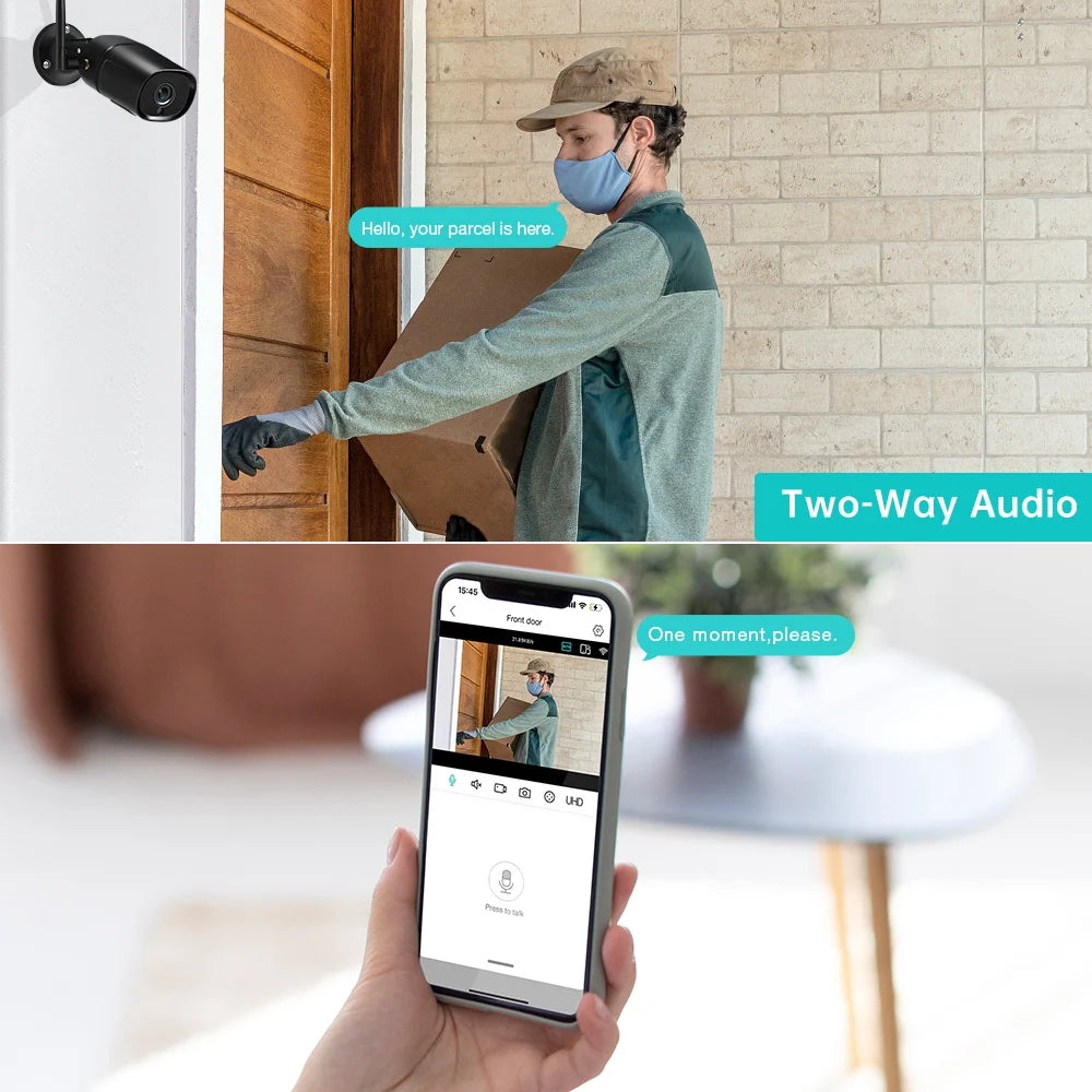 BESDER 5MP Bullet WiFi Camera Auto Tracking Outdoor 4MP Security IP Camara 1080P CCTV Surveillance Cameras IP66 Onvif icsee app