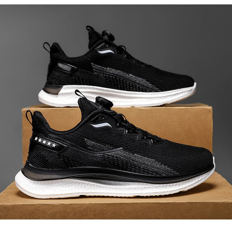 Men's Outdoor Running Shoes with Shock Absorption, Lightweight, Breathable, and Suitable for Casual Sports Activities.