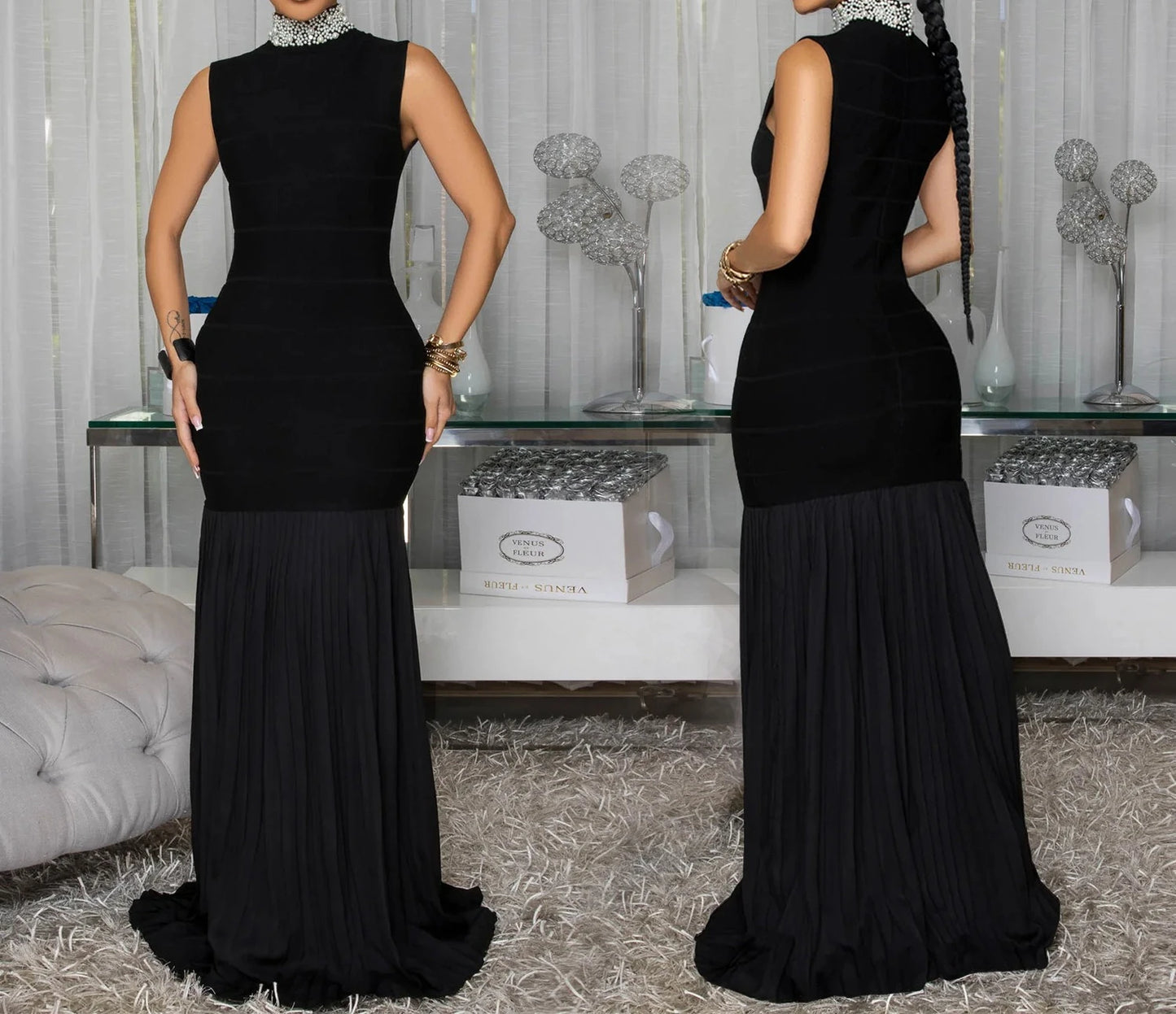 Womens Dresses Fashion Elegant Party Dresses Female Clothing Patchwork Pleated Evening Dresses Wedding Guest Woman Dress HXY262