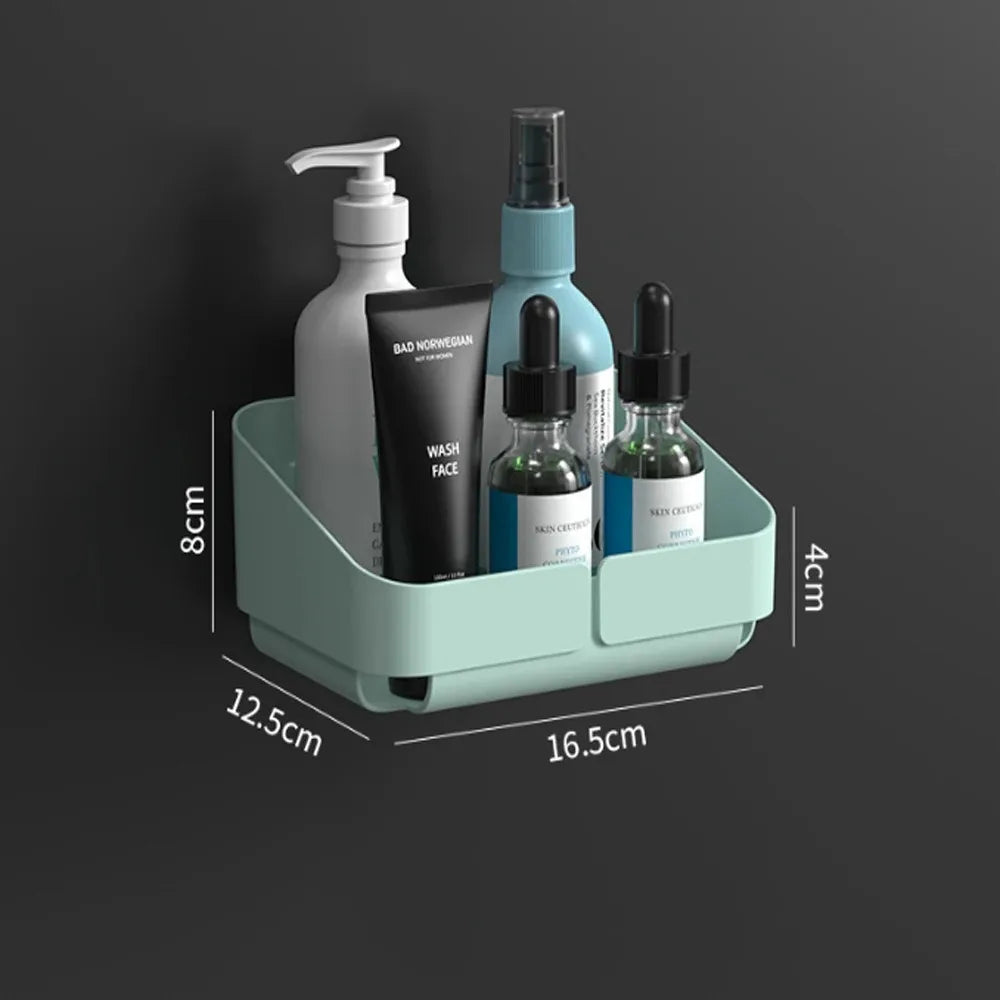 رف حمام مطبخ مريح، رف تخزين مستحضرات التجميل، منظم، رف دش، مستحضرات تجميل، رف شامبو، جدار، توابل، بدون حفر