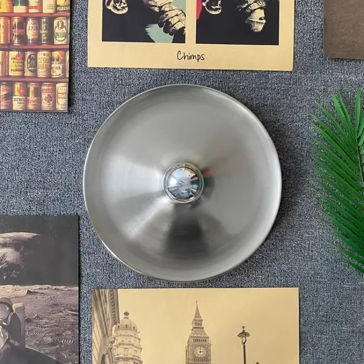 Medieval Bedside Wall Lamp Living Room Hallway Balcony Wall Lamp Bedroom Postmodern Flying Saucer Retro Metal Electroplated Lamp