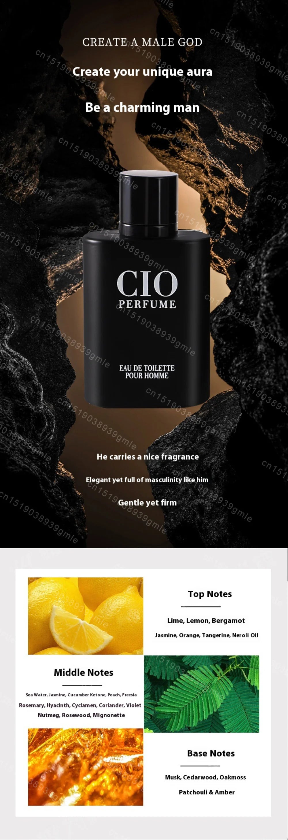 100ml Men's Pheromone Perfumes, Woody Long-Lasting Fragrances Cologne Spray, Charming Elegant Women's Eau De Toilette Cologne