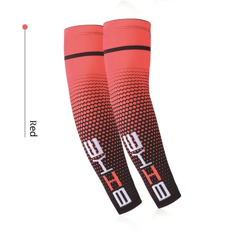 A pair Outdoor sports cycling hiking fishing breathable and high elasticity Lycra fabric protective sleeve sleevelet