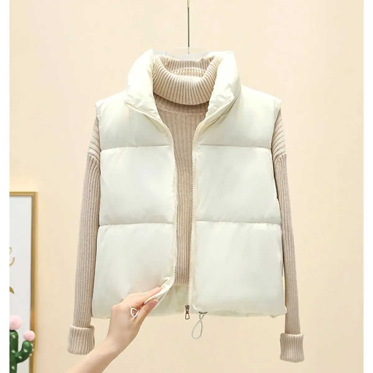 Fashion Zipper Vest For Women Autumn Winter Stand Collar Sleeveless Coat Lady Casual Street Warm Jacket Elegant Outfit Clothing SwiftNest