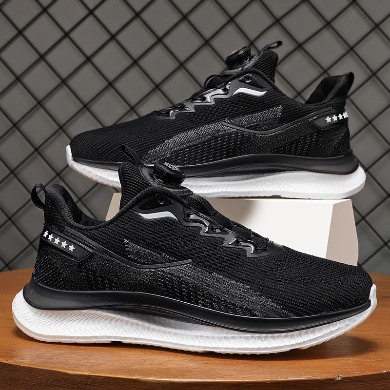 Men's Outdoor Running Shoes with Shock Absorption, Lightweight, Breathable, and Suitable for Casual Sports Activities.