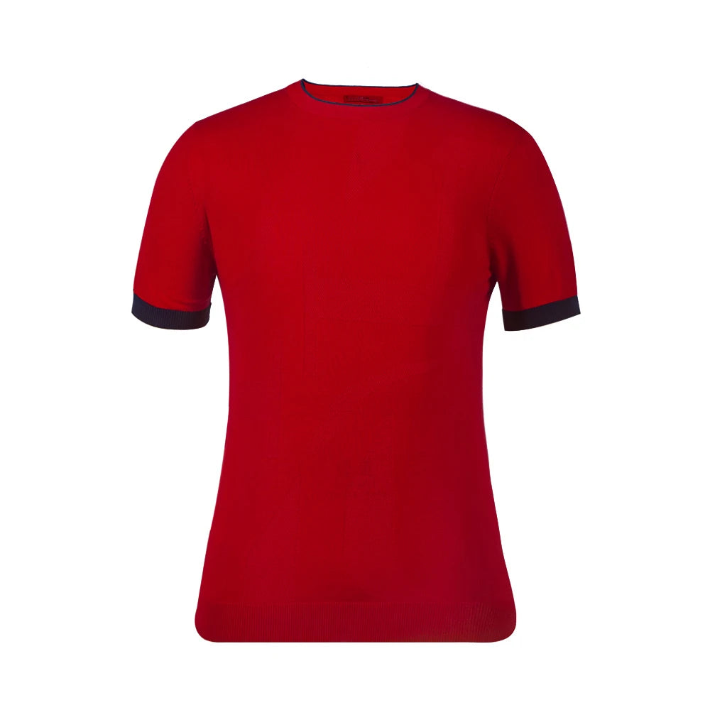 Fashion Mens T Shirts Cotton Casual Short Sleeve Solid Patchwork O Neck Soft Slim T-Shirts Men's Loose Fit Tees Knitted Tops