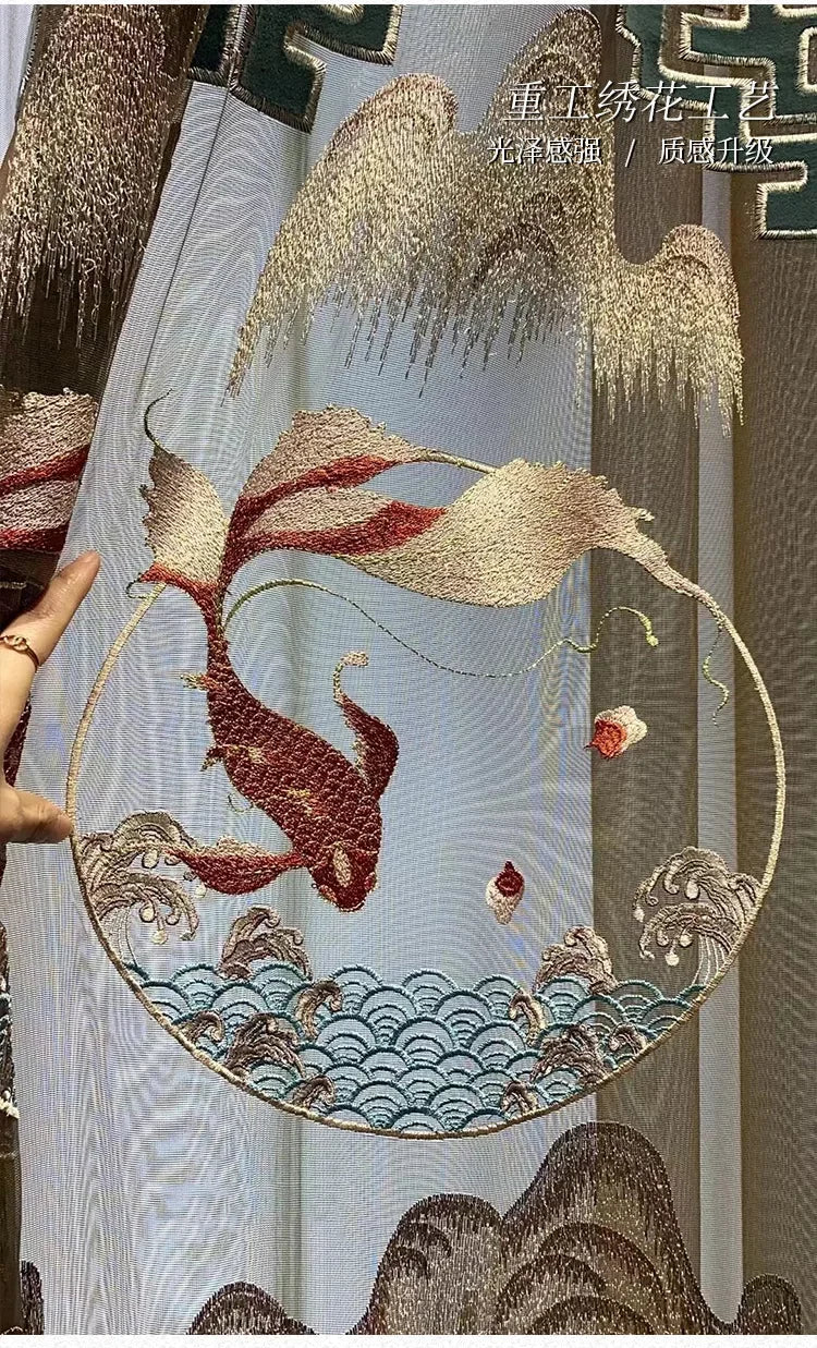 Curtains for Living Room Bedroom Dining  Embroidered Modern Shading Velvet Cloth Customiz Custom  Classic Decor Fabric Blackout