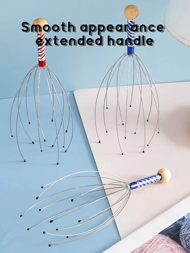 1pcs Head Massager Scratching Octopus Scalp Tool Non Soul Extractor Divine Tool Extraction Health and Wellness Head Therapy
