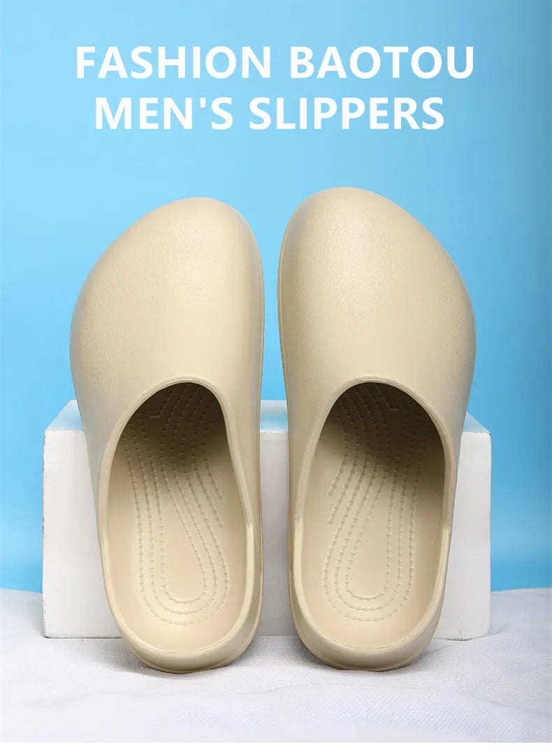 Men Slippers Couples Garden Clog Women Water Proof Chef Shoe Comfortable Sandal Slippers For Pet Workers Outdoor Fishing Shoes