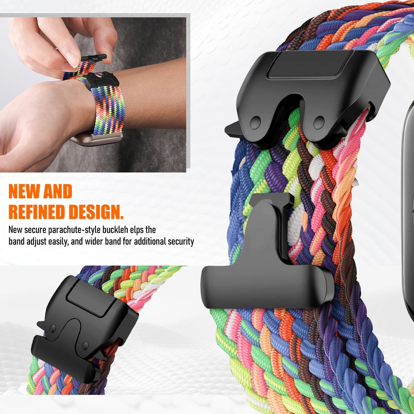 Parachute Braided Strap for Fitbit Versa 4 3 Sense 2 band Accessories replacment nylon correa Bracelet for Fitbit Versa 4 Strap SwiftNest
