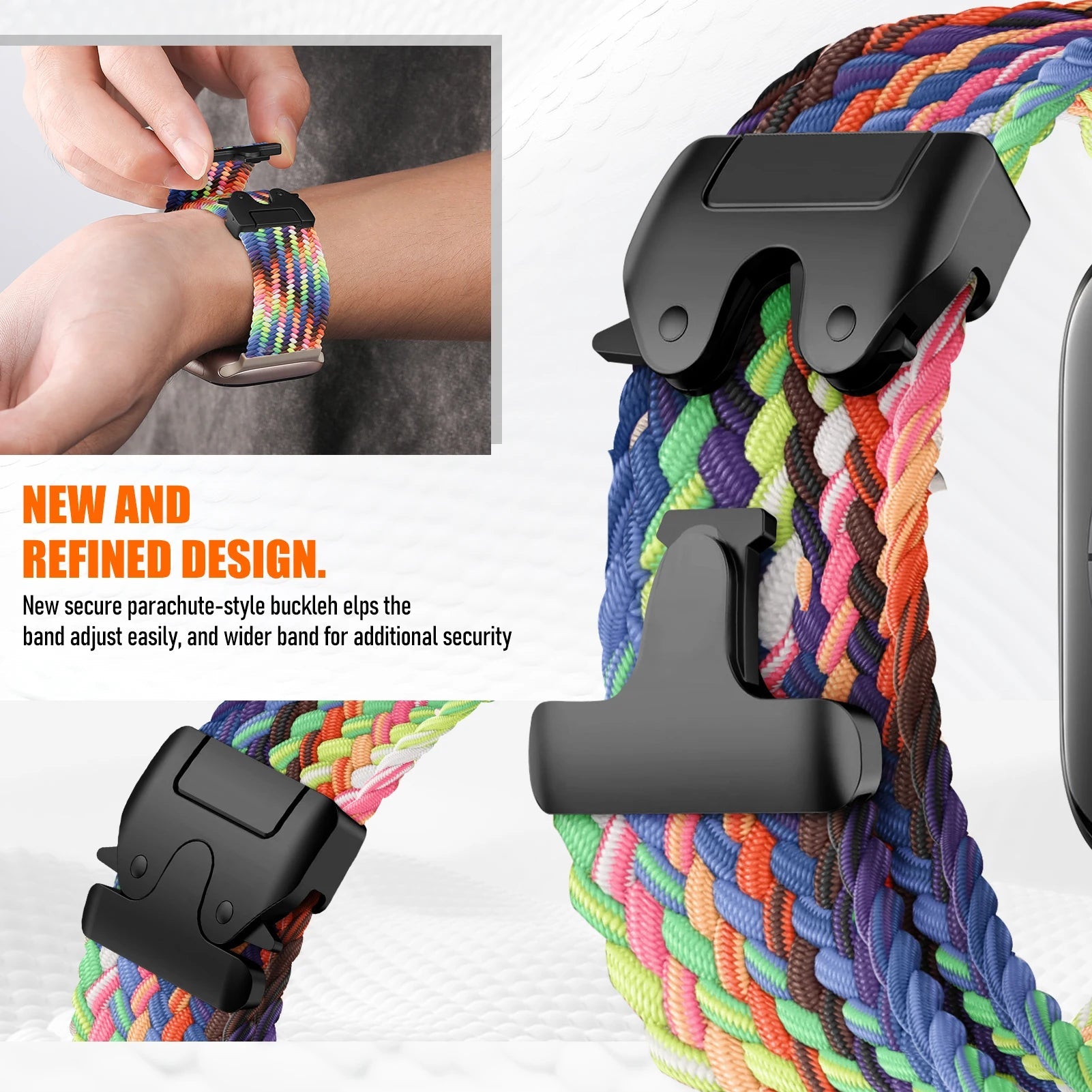 Parachute Braided Strap for Fitbit Versa 4 3 Sense 2 band Accessories replacment nylon correa Bracelet for Fitbit Versa 4 Strap SwiftNest