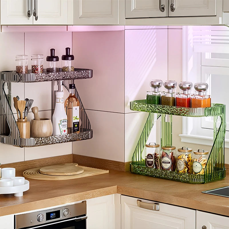 Bathroom Double Layer Cosmetics Storage Rack Toilet Hangable Cosmetic Storage Shelf Washstand Desktop Skincare Storage Organizer