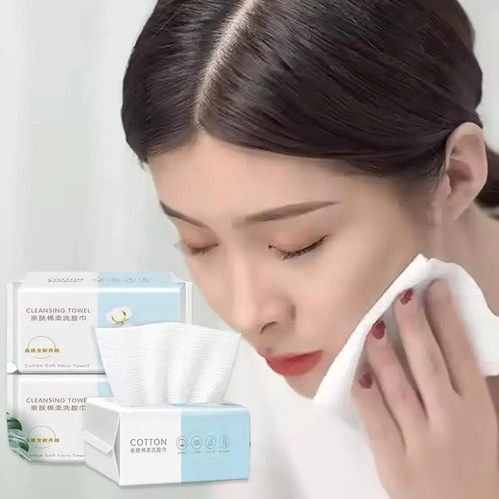 منشفة وجه قابلة للاستخدام مرة واحدة، منشفة قطنية ناعمة قابلة للاستخراج، مناشف إزالة مكياج صالونات التجميل، أداة غسيل للعناية بالبشرة من القطن الناعم