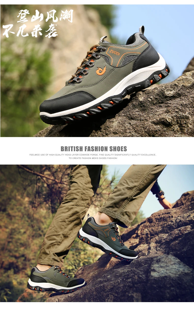 High-Quality Sports Shoes Men's Casual Shoes, Waterproof And Lightweight, Suitable For Outdoor Hiking, Mountaineering, City Work