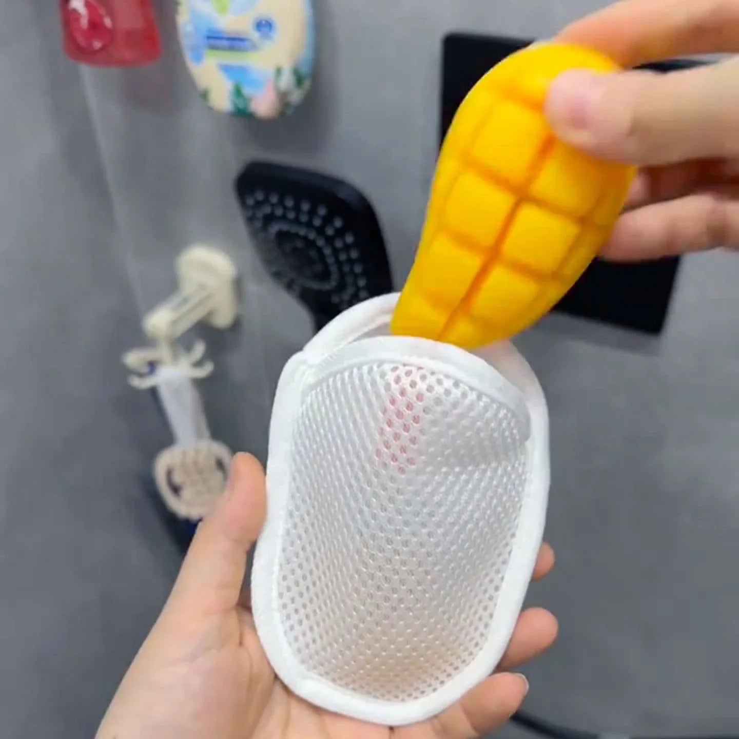 حقيبة شبكية للعناية الشخصية بالصابون مع حبل تعليق، حامل استحمام وسفر سريع الرغوة، شبكة حمام، فرشاة زهور، ملحقات الحمام