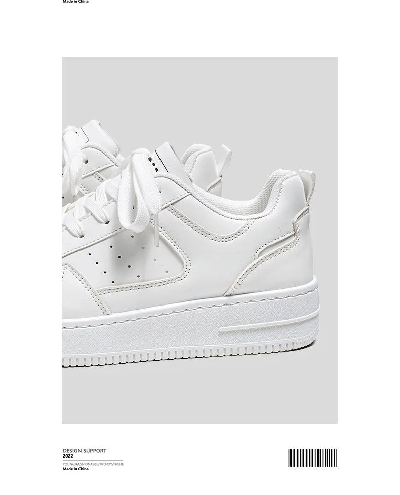 Spring and Summer Men's Shoes, New Breathable Sneakers, Men's Trendy and Versatile Thick-Soled White Shoes, Sports and Casual Sneakers