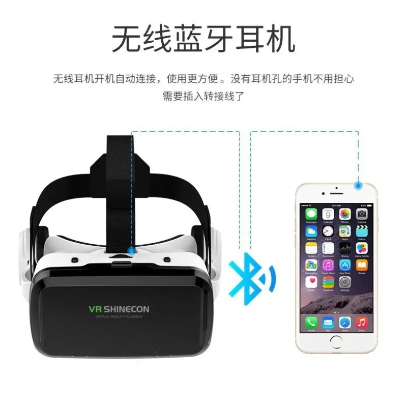 VR Shinecon Casque Helmet 3D Glasses Virtual Reality For Smartphone Smart Phone Headset Goggles Binoculars Video Game Wirth Lens