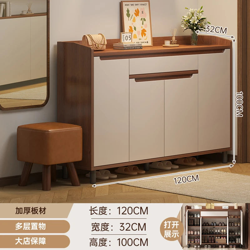 Home Shoe Cabinet Home Door Indoor Storage Cabinet Integrated Against The Wall New Chinese Storage Porch Cabinet Large Capacity