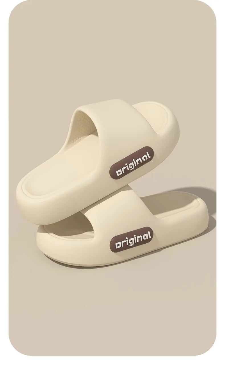 New Summer Platform Cloud Slippers Women Comfy Solid Color Soft Sole EVA Pillow Slides Woman Couple Non Slip Beach Flip Flops