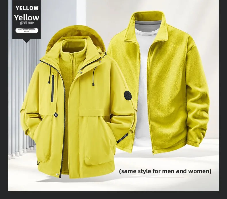 Jacket men's jacket jacket autumn and winter jacket three-in-one outdoor sports jacket fleece jacket inner jacket jacket