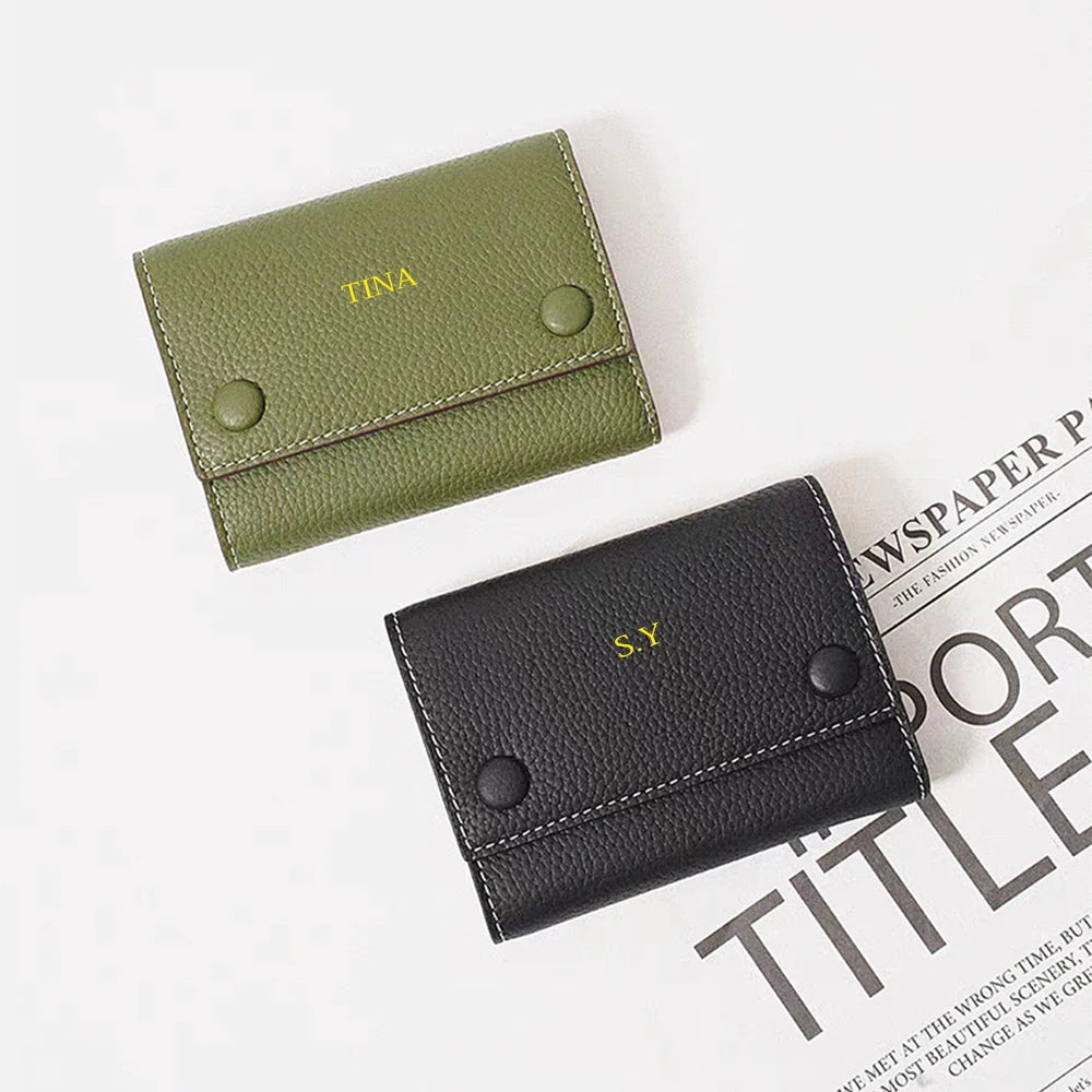 محفظة بطاقات رفيعة مخصصة من جلد البولي يوريثان محفور عليها الأحرف الأولى بتصميم فاخر وحقيبة بطاقات شخصية للنساء والرجال ومحفظة عملات معدنية للبيع بالجملة