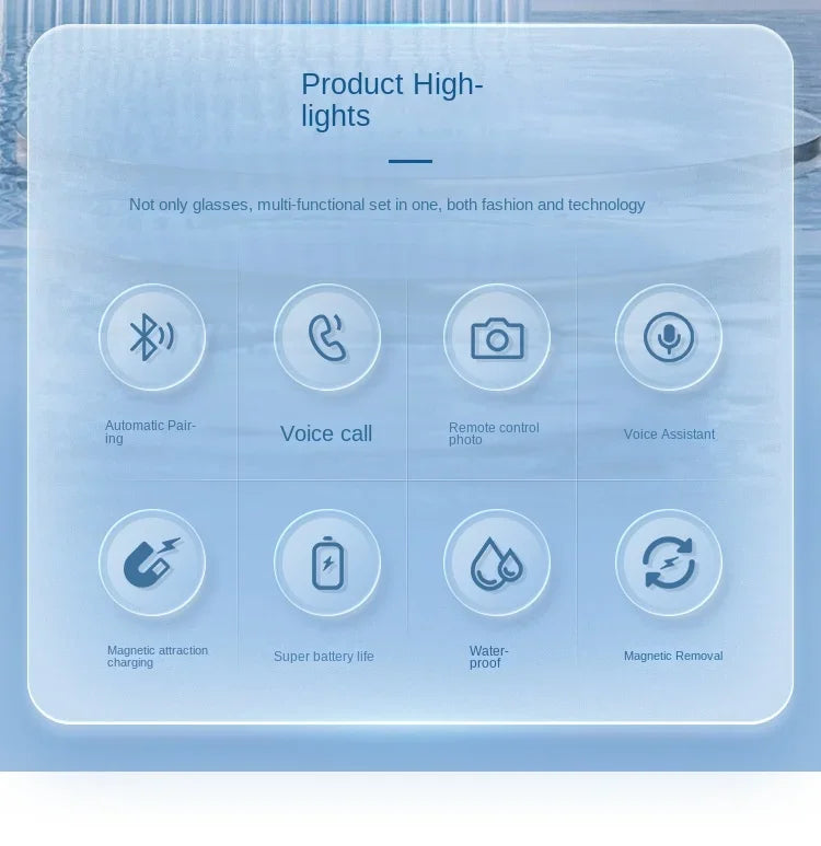 3-in-1 Smart Glasses Open Ear Music Hands-Free Calling Stereo Sound Wearable Headsets Smart Sports Anti-Blue Light Sunglasses