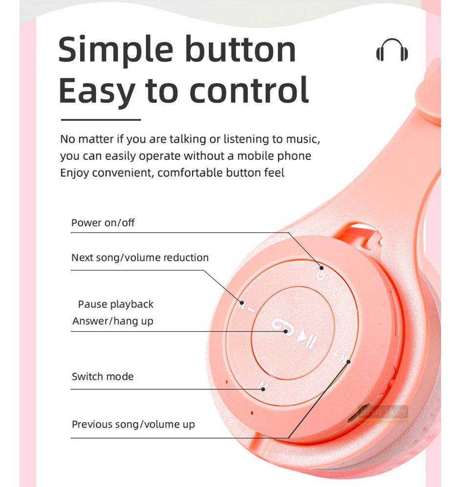 Bluetooth Headset 5.0 Bluetooth Headset Folding Wireless Sports Earphone Gaming Headsets Over-ear Headphones for Android ios