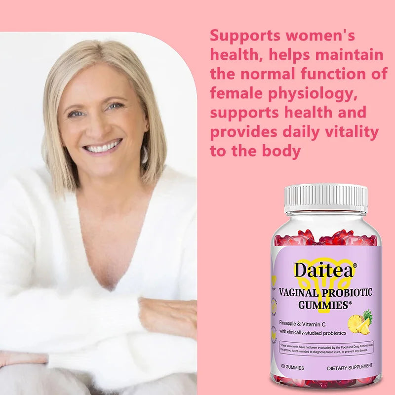 Daily Women's Probiotic Gummies,with Vitamin C,Support Urinary Tract and Vaginal Health,Improve Mood,Promote Overall Well-being