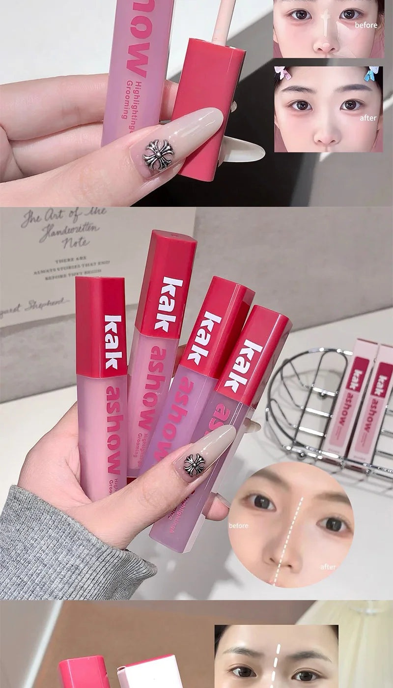 kakashow flawless beautification liquid, light and thin skin makeup, concealer highlights, natural makeup