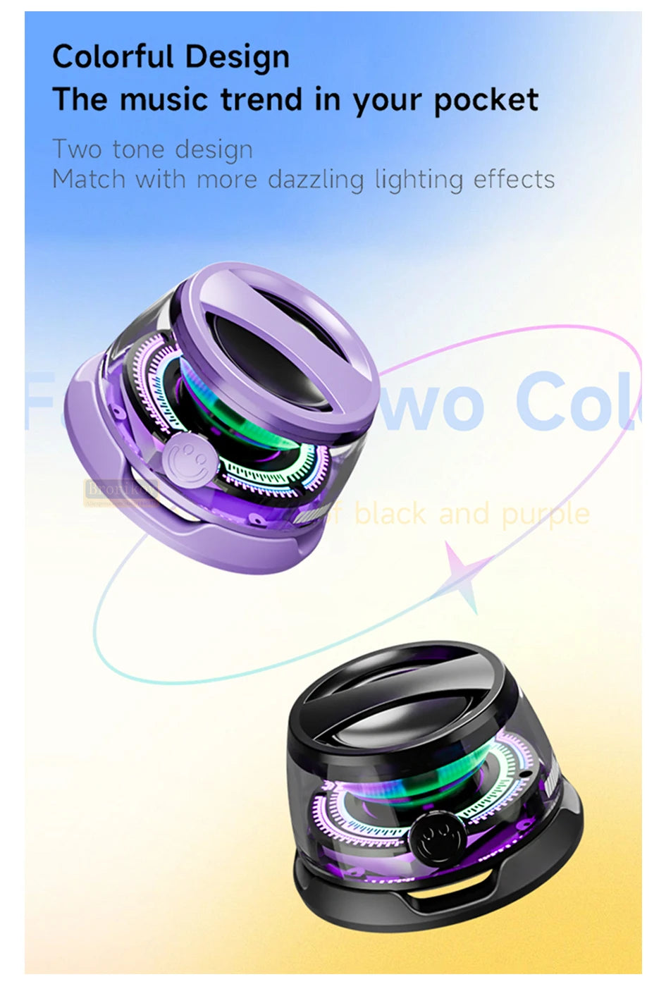 مكبر صوت صغير محمول بتقنية البلوتوث 5.3، مكبر صوت مغناطيسي صغير، صندوق صوت، تشغيل لمدة 7 ساعات، حامل هاتف للكمبيوتر الشخصي، شاومي، هواوي