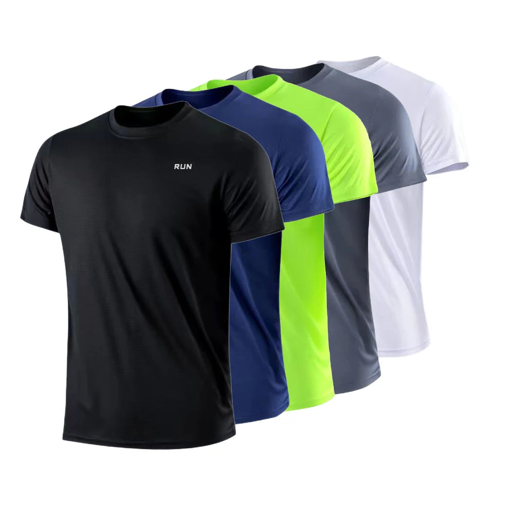 Men's Quick Dry Short Sleeve Gym Running Moisture Wicking Round Neck T-Shirt Training Exercise Gym Sport Shirt Tops Lightweight SwiftNest