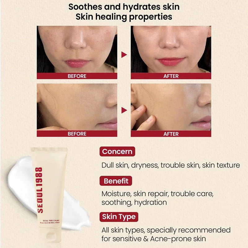 Korean Skin Care Set Seoul 1988 Eye Cream Snail Mucin Skincare Set Facial Sunscreen Cream Vitamin C Moisturizing Firming Essence