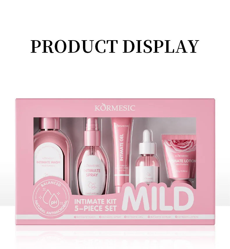 5pcs/set KORMESIC Women's Intimate Care Bundle Daily Skin Routine Set Beautifying Wash Bath Brightening Delicate Smooth Kit