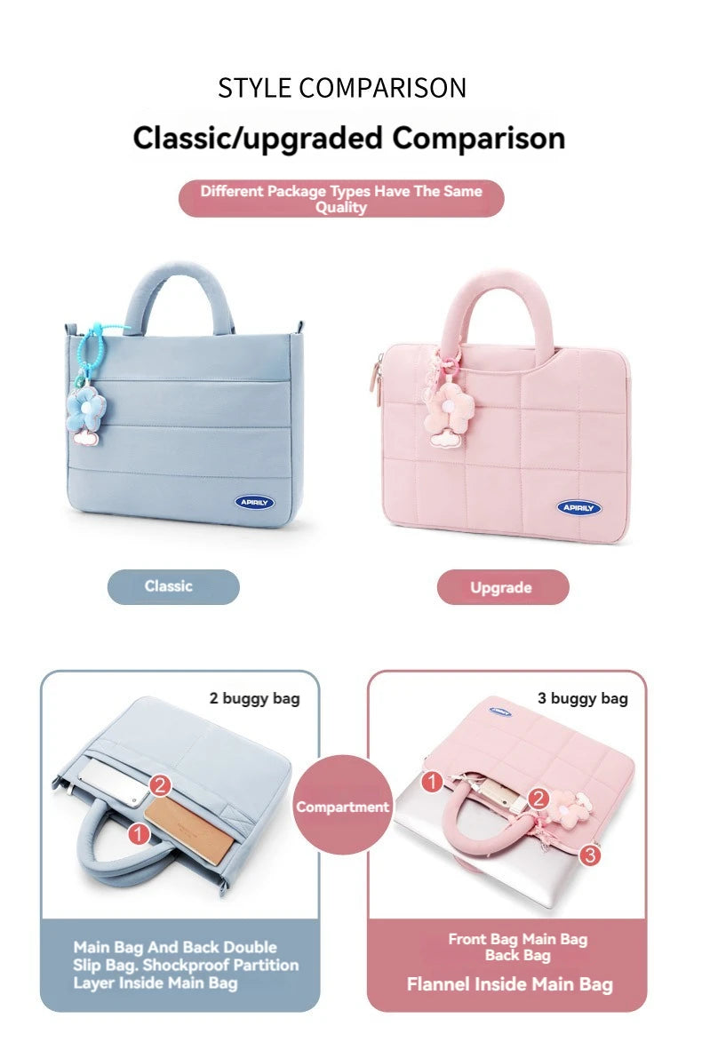 حقيبة كمبيوتر محمول مقاس 13.3 بوصة و14 و15 و15.6 بوصة وغطاء لجهاز ماك بوك إير برو وشاومي وهواوي وآسوس وحقيبة كمبيوتر محمول للرجال والنساء وحقيبة يد محمولة