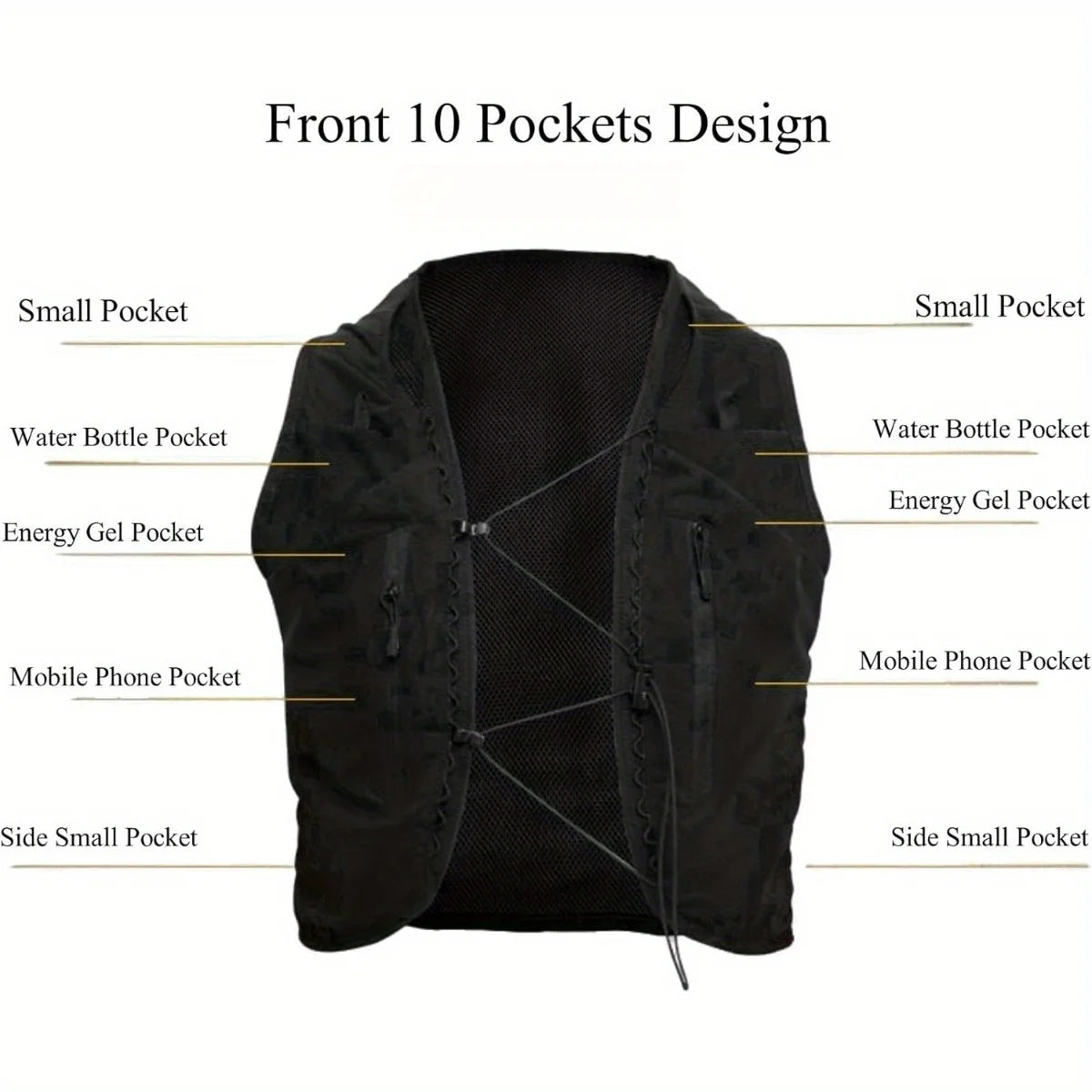 Outdoor hydrated vest backpacks, lightweight runner bags for men and women running, trails, races, marathons, and hiking