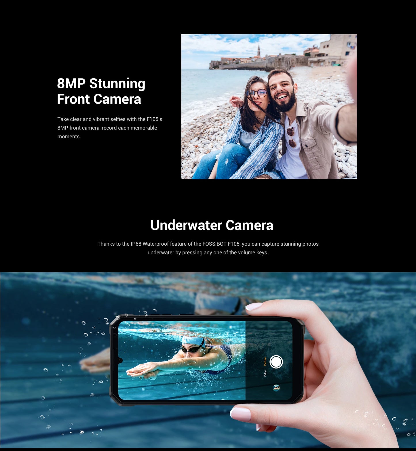 [العرض العالمي الأول] هاتف FOSSiBOT F105 الذكي المتين بنظام تشغيل أندرويد 14 وذاكرة وصول عشوائي 12 جيجابايت وذاكرة داخلية 64 جيجابايت وكاميرا 20 ميجابكسل وشاشة 6.745 بوصة عالية الدقة وشاشة IPS