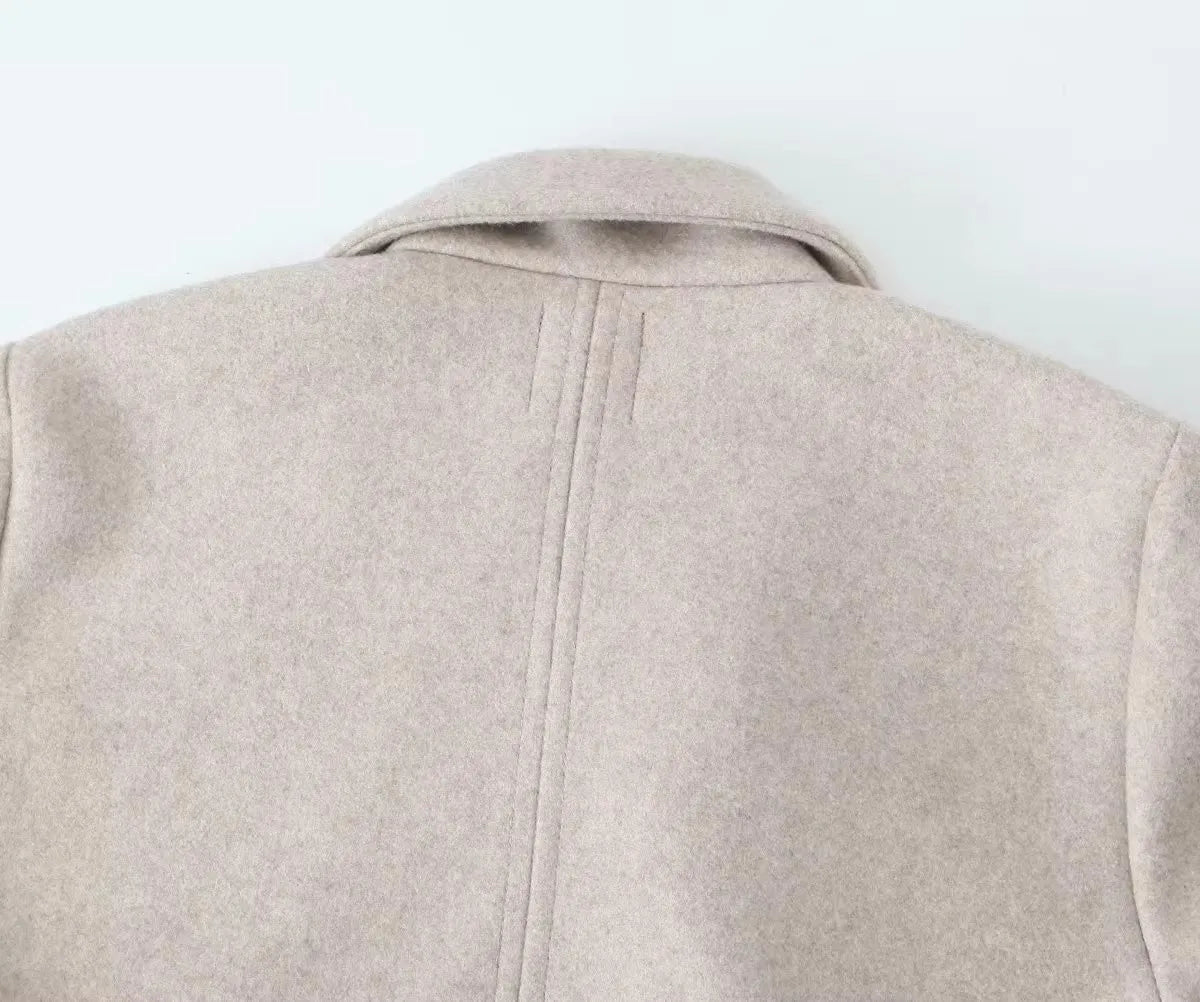 2025 women's wear  new European style women's wear new fashion casual temperament simple cloth coat coat wool coat