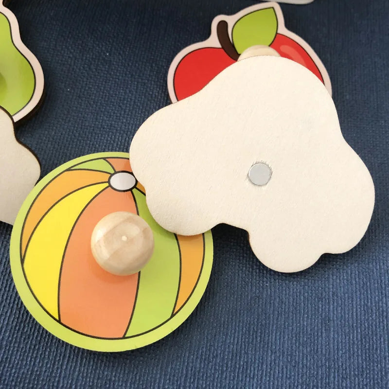 ألعاب أطفال ألغاز مونتيسوري الخشبية ألعاب أطفال لوحة الإمساك باليد حيوانات ألعاب تعليمية تعليمية للأطفال من عمر 1 إلى 3 سنوات