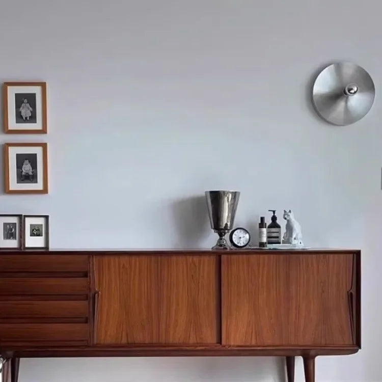 Medieval Bedside Wall Lamp Living Room Hallway Balcony Wall Lamp Bedroom Postmodern Flying Saucer Retro Metal Electroplated Lamp