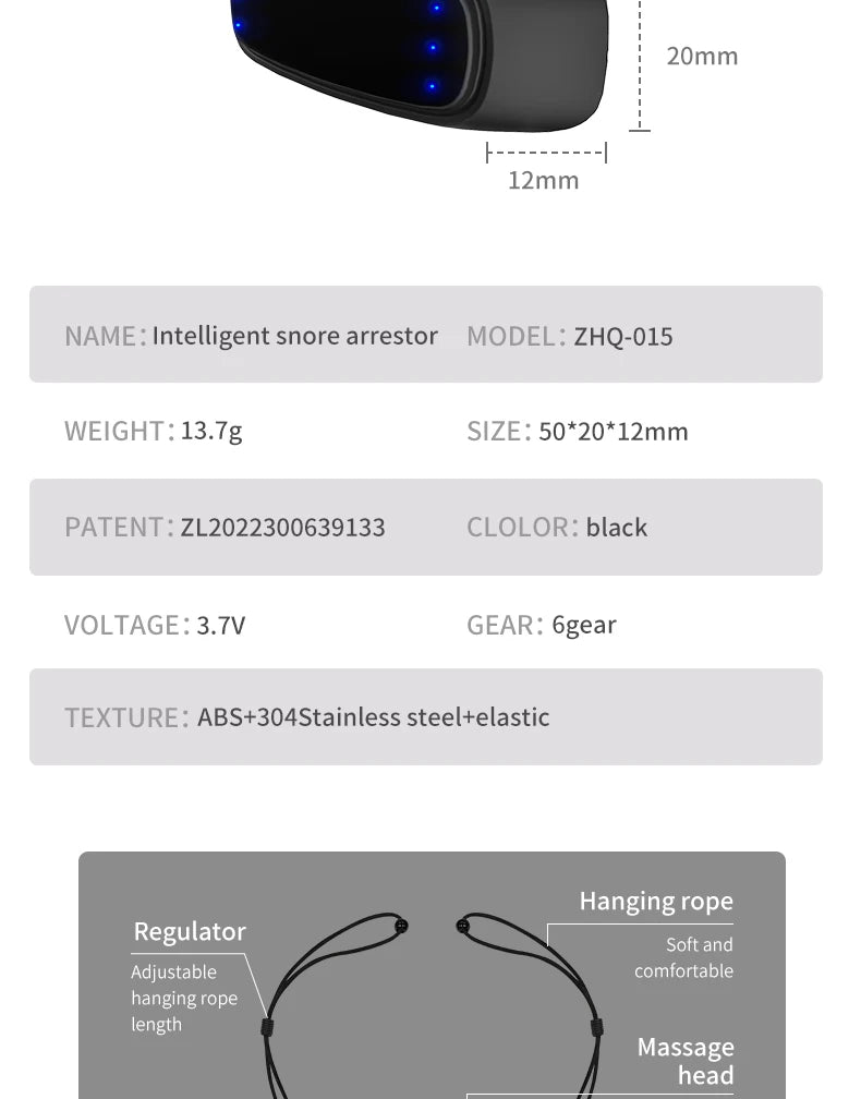 Smart Anti-snoring Device Portable Electric Ear Hook Comfortable Sleep Well Stop Snore Health Care Sleep Apnea Aid