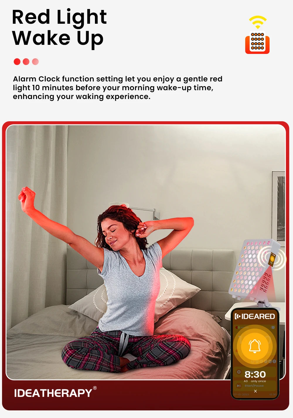 مصباح لوحة العلاج بالأشعة تحت الحمراء ثنائي الشريحة 9Spectrum 5W LED للعلاج بالضوء المنزلي مع التحكم في التطبيق من أجل الصحة والعافية