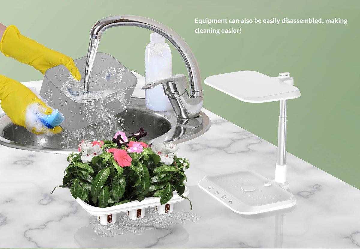 Indoor Home Mini Smart Garden Kit Hydroponic Planter Growing System Self Watering Flower Pots with Led Light