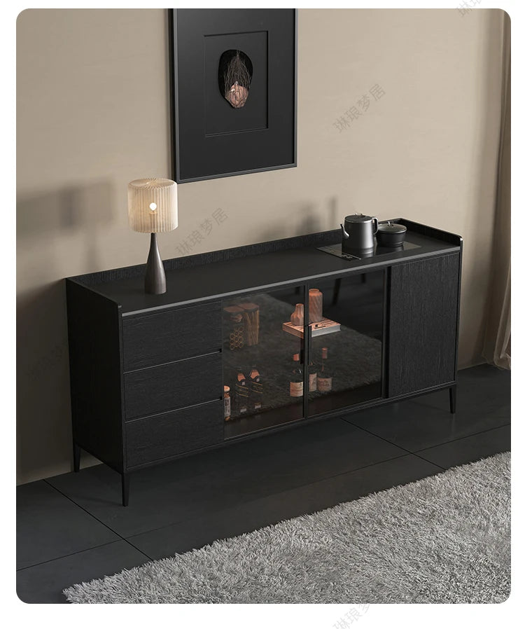 Kitchen Shelf Cabinets Living Room Storage Display Black Closets Cabinet Buffet Cupboard Mueble Recibidor De Entrada Decor