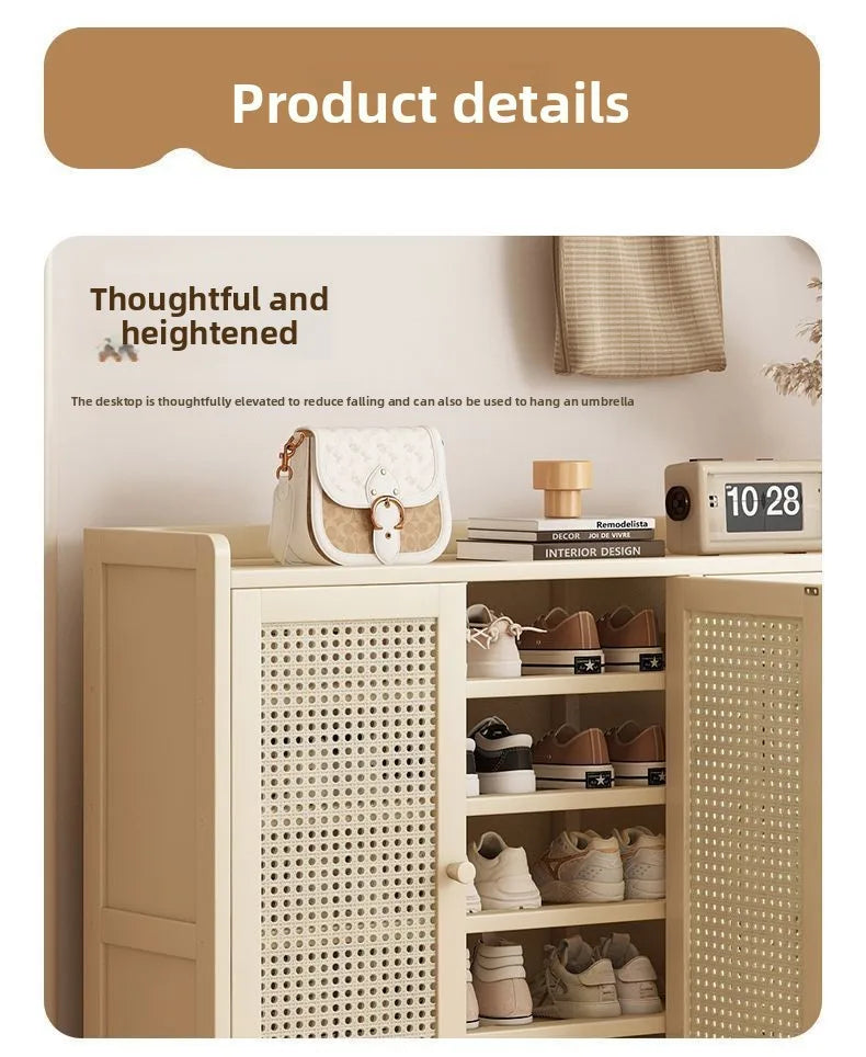 Home shoe cabinet multi-layer large-capacity shoe rack dustproof and breathable entrance storage cabinet