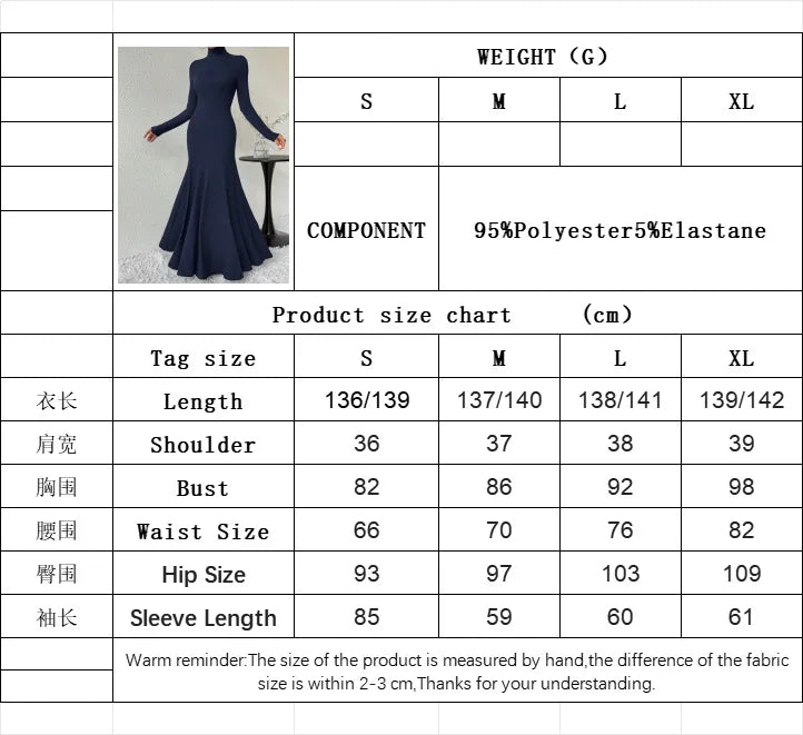 Women's Fashion Mature Style Dress Autumn Winter New High Neck Elegant Slim Fit Long Dress
