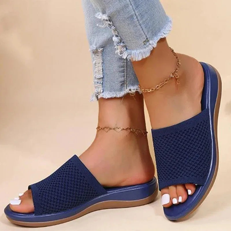 Women Sandals Elastic Force Slippers For Summer Shoes Women Flat Sandals Lightweight Summer Sandals Women's Footwear Female