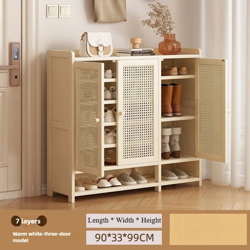 Home shoe cabinet multi-layer large-capacity shoe rack dustproof and breathable entrance storage cabinet