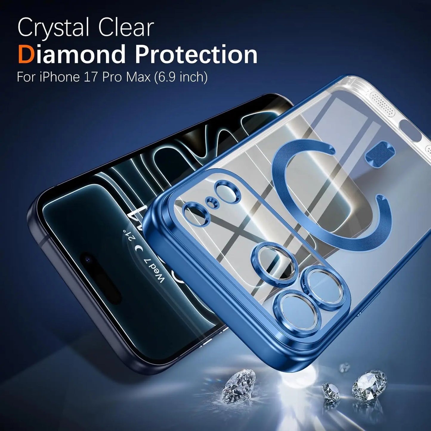 غطاء حماية للكاميرا شفاف فاخر من مادة TPU الناعمة مع جراب مغناطيسي لهاتف iPhone 17Pro Max/17Pro/Air/17