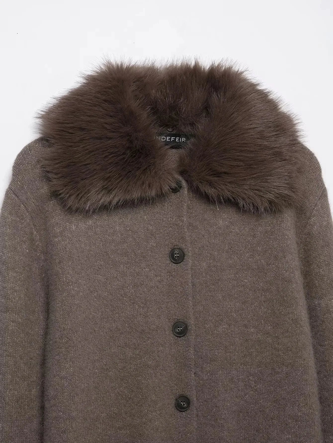 Women Autumn Winter Fashion Fall Vintage Patchwork Faux Fur Lapel Elegant Sweaters Single Breasted Knitwear Female Cardigans SwiftNest